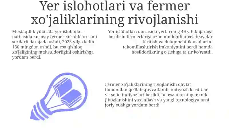 Yer islohotlari va fermer xo'jaliklarining rivojlanishi 3