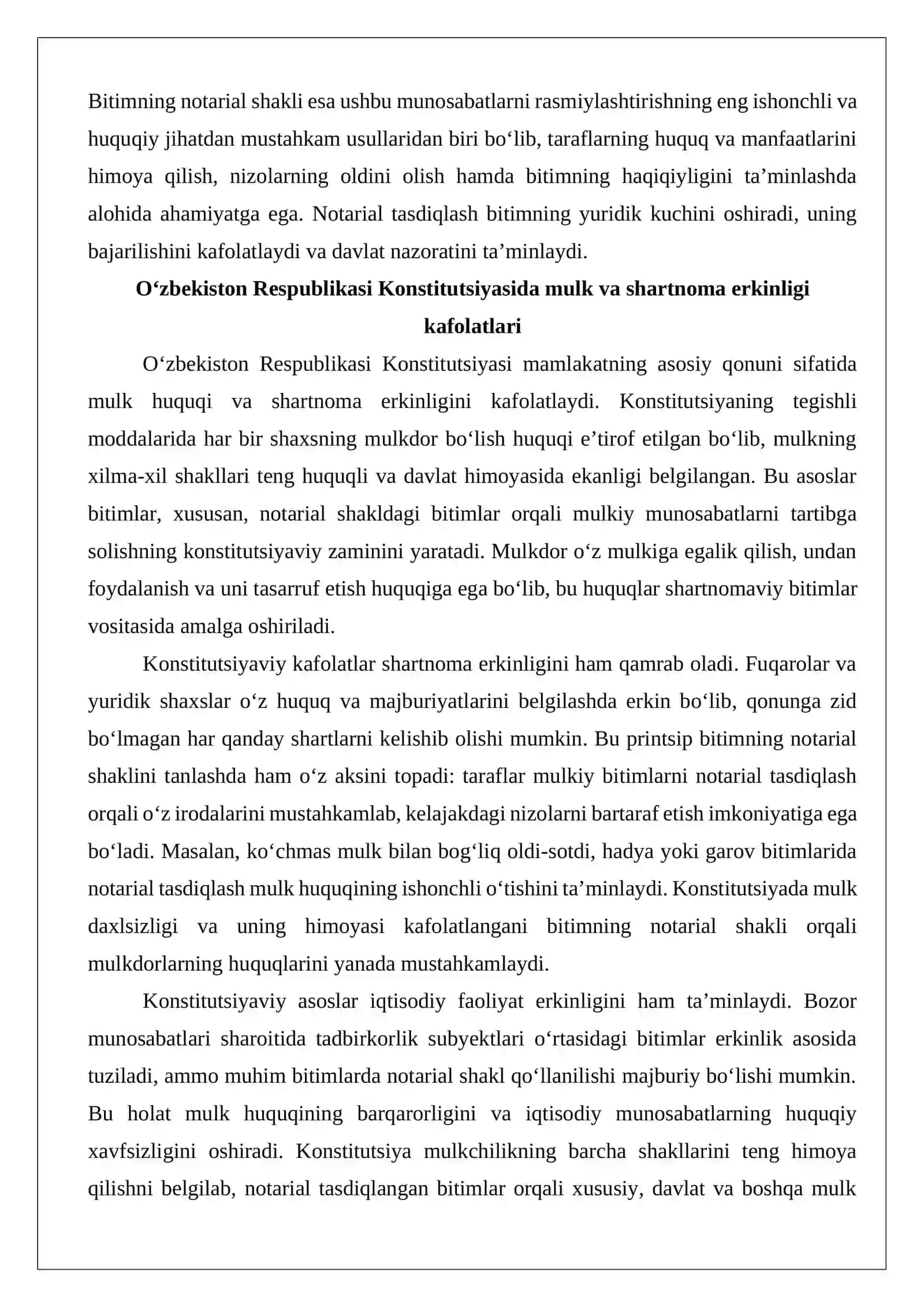 Bitimning notarial shakliga rioya qilmaslikning oqibatlari 3