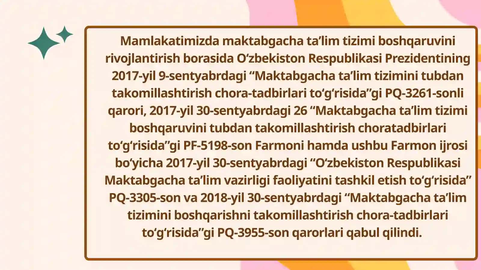 Maktabgacha ta’limni rivojlantirish va moliyaviy ta’minlash 3