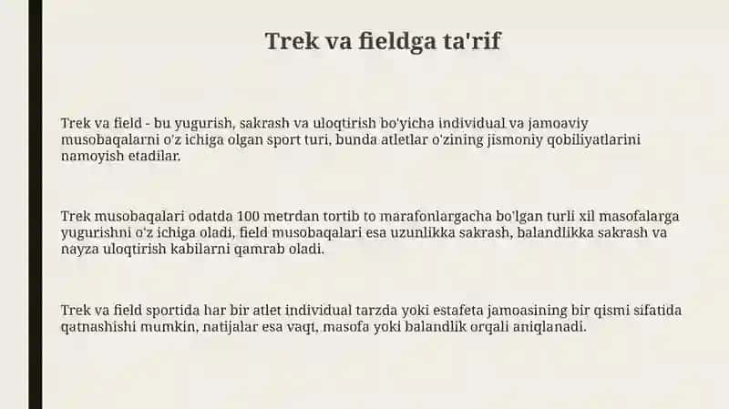 Para yengil atletika faniga kirish va yengil atletikaning rivojlanish tarixi 3