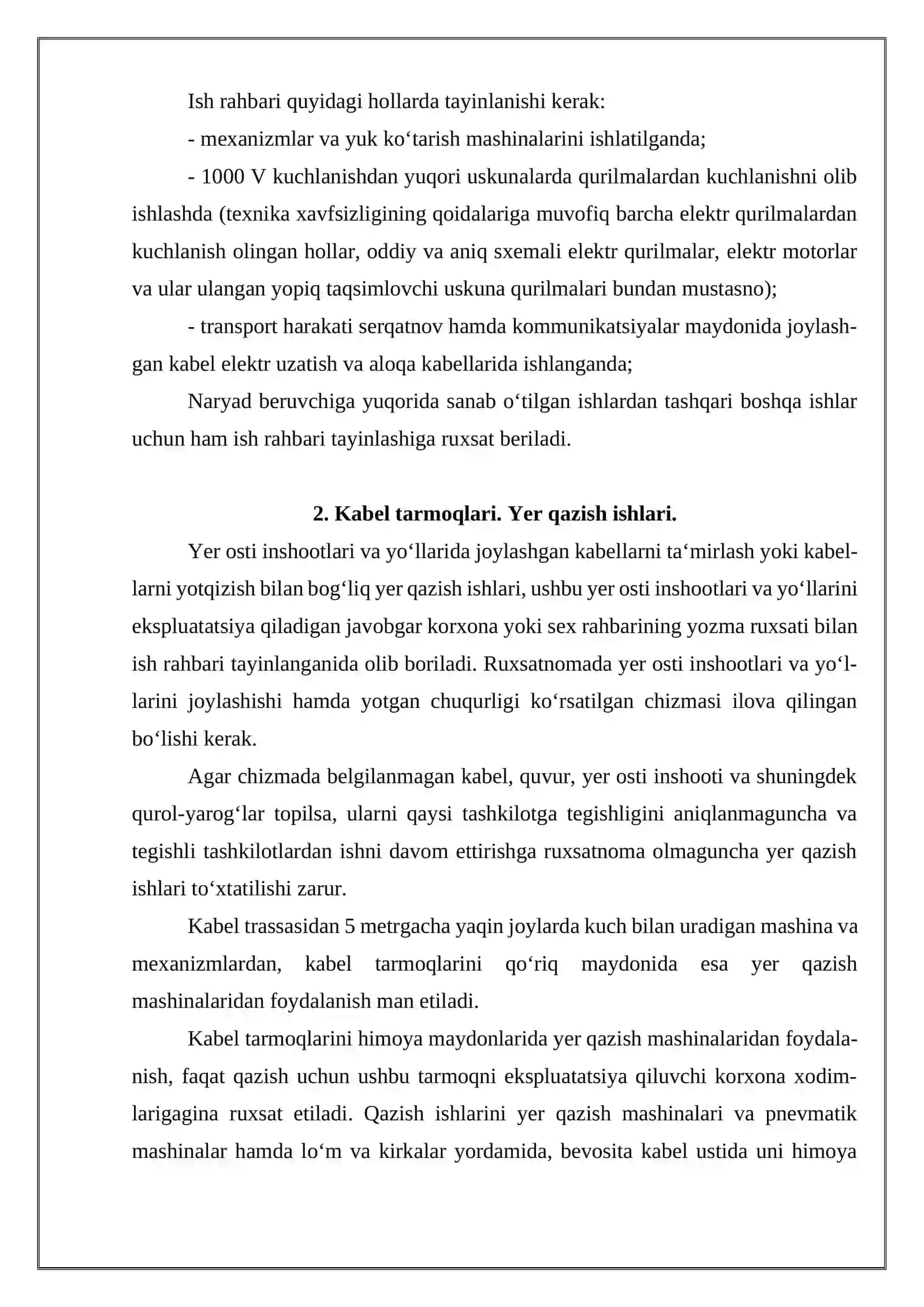 Kabel tarmoqlarida elektr xavfsizlik qoidalari 3