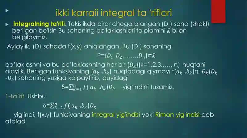 Ikki karrali integrallar 3