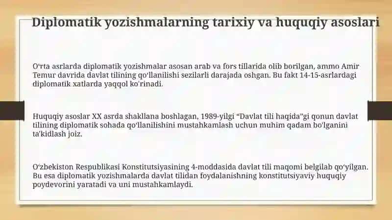 Davlat tilida diplomatik yozishmalarni amalga oshirish 3