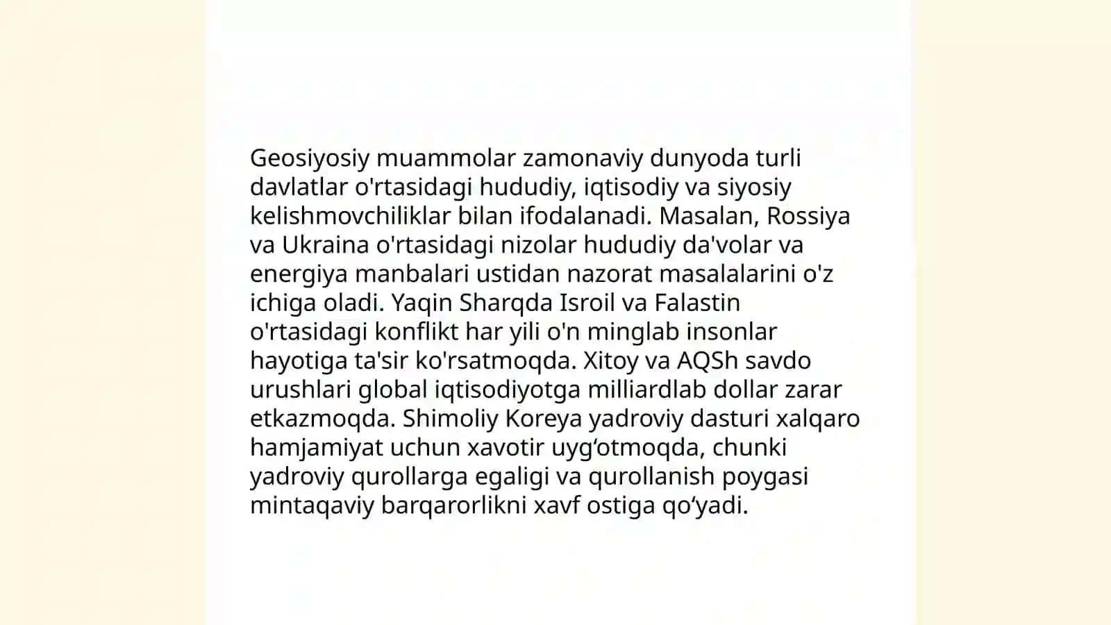 Geosiyosiy muammolar 3