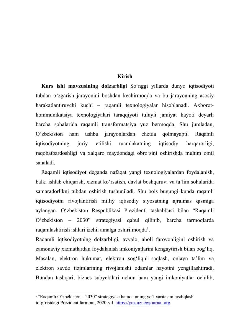O’zbekistonda raqamli iqtisodiyotni rivojlantirish zaruriyati va istiqbollari 3
