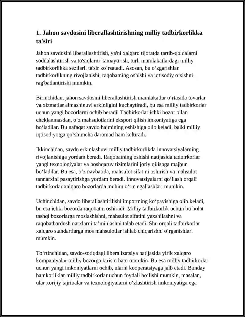 JAHON SAVDOSINI LIBERALLASHTIRISH VA TADBIRKORLIKNI RIVOJLANTIRISHH 3