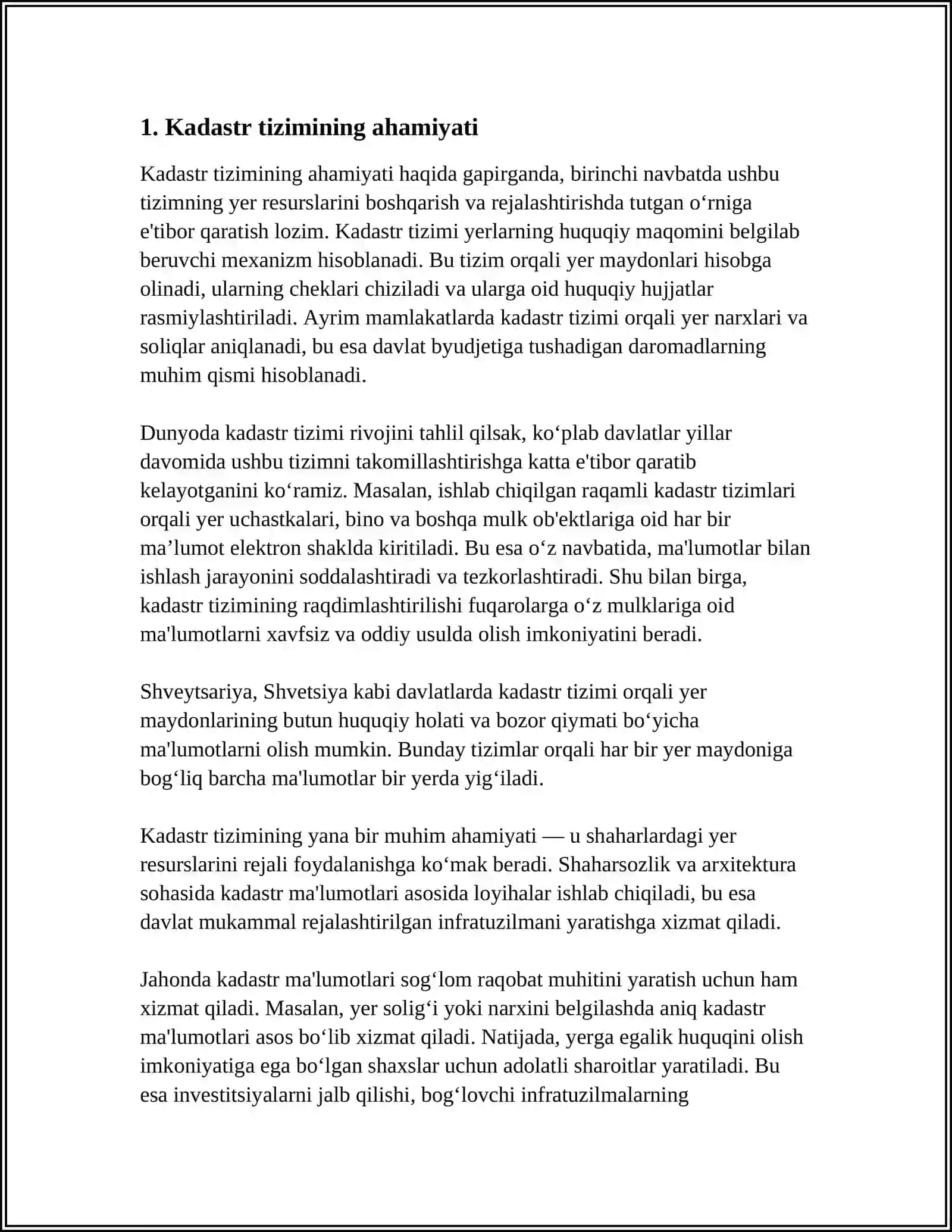 DAVLAT KADASTRI YAGONA TIZIMINI ( DKYAT ) YARATISH 3
