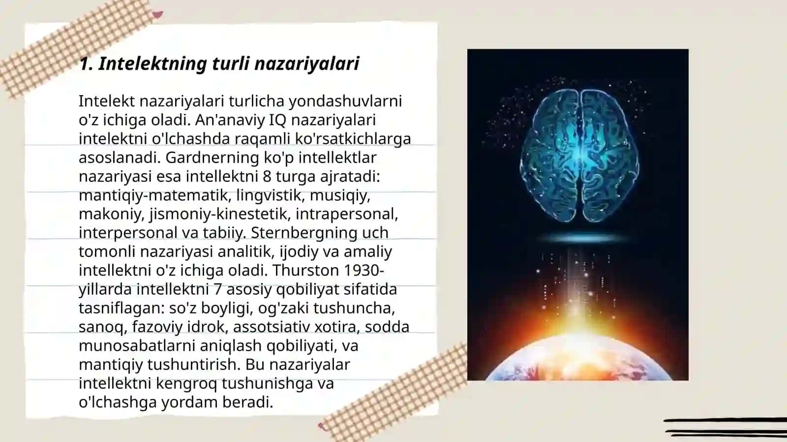Intelekt va kreativ nazariyalar 3