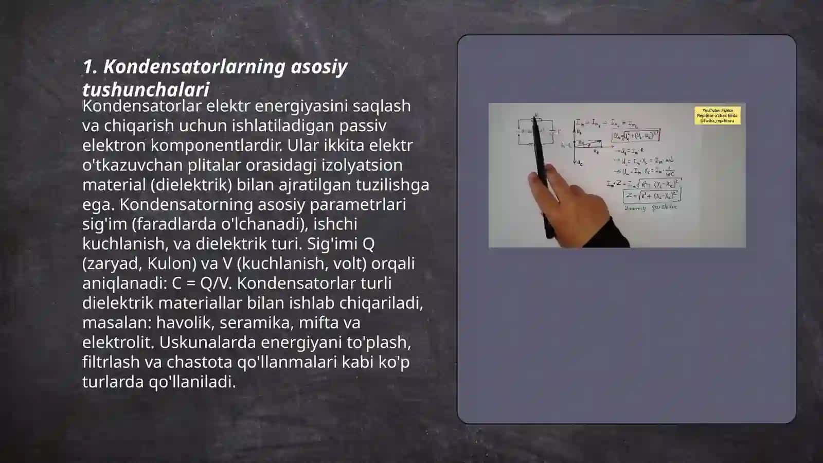 Kondensatotlarni parallel va ketma-ket ulash 3