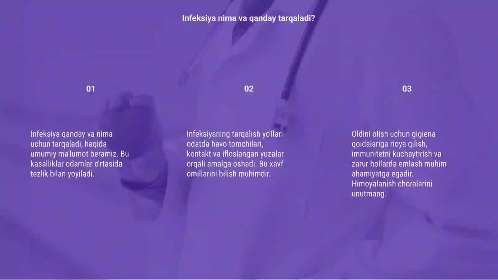 Infeksiyani tarqalish yoʻllari va ularni oldini olish 3