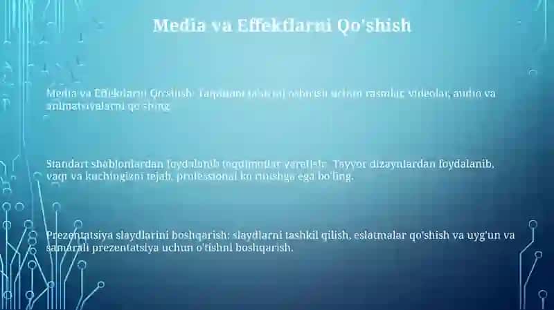 Standart shablonlar asosida taqdimotlar yaratish 3