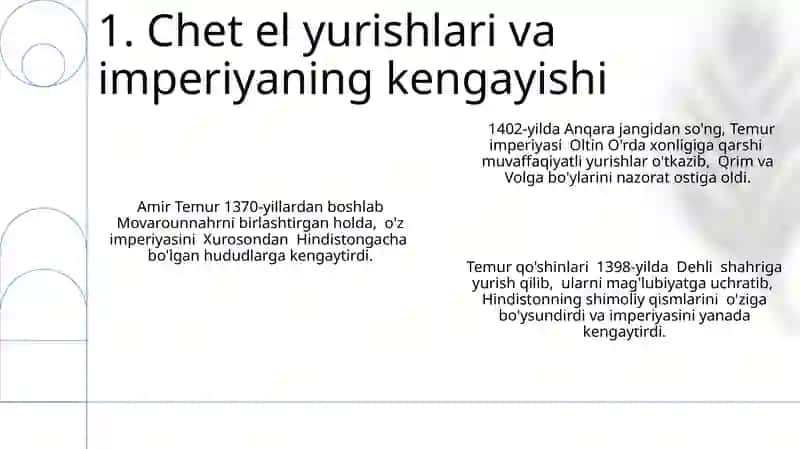Amir Temurning davlati chegaralarini mustahkamlanishi 3