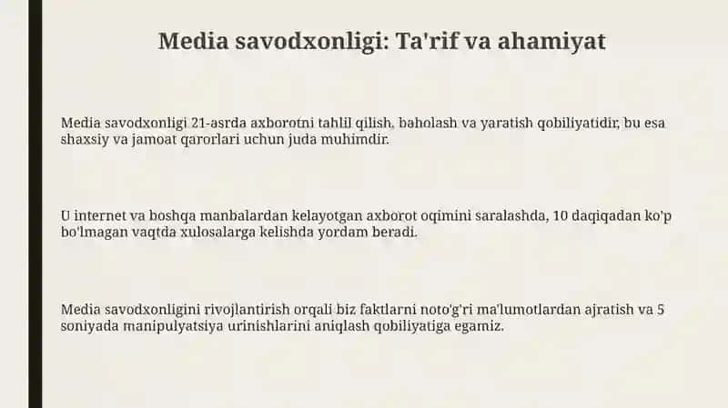 Media savodxonlikni rivojlantirish 3