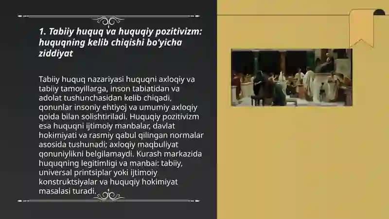 Huquqning vujudga kelishidagi ziddiyatli qarashlar 3