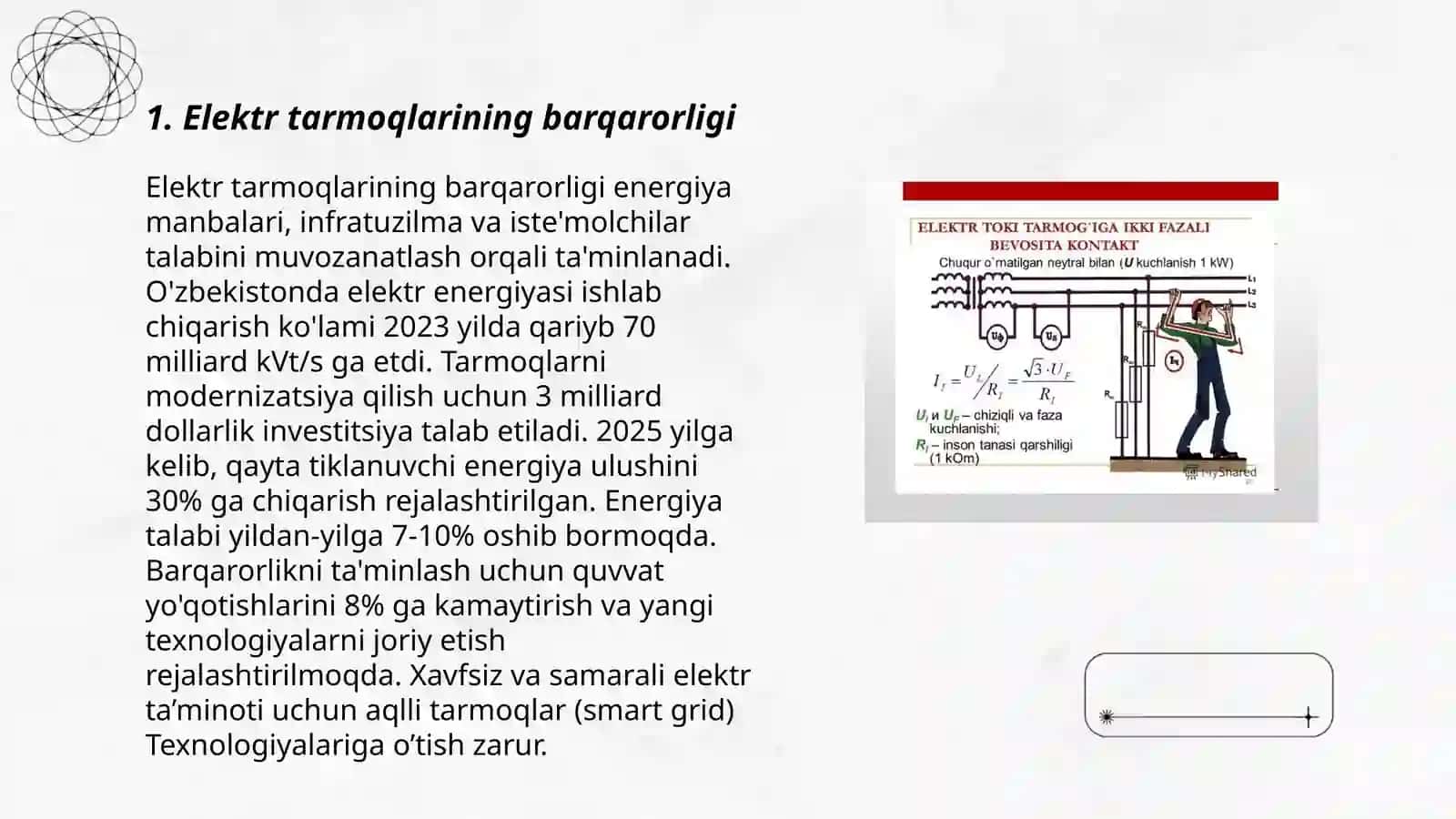 Elektr taminoti tizimininig ishonchliligini hisoblash usuli 3
