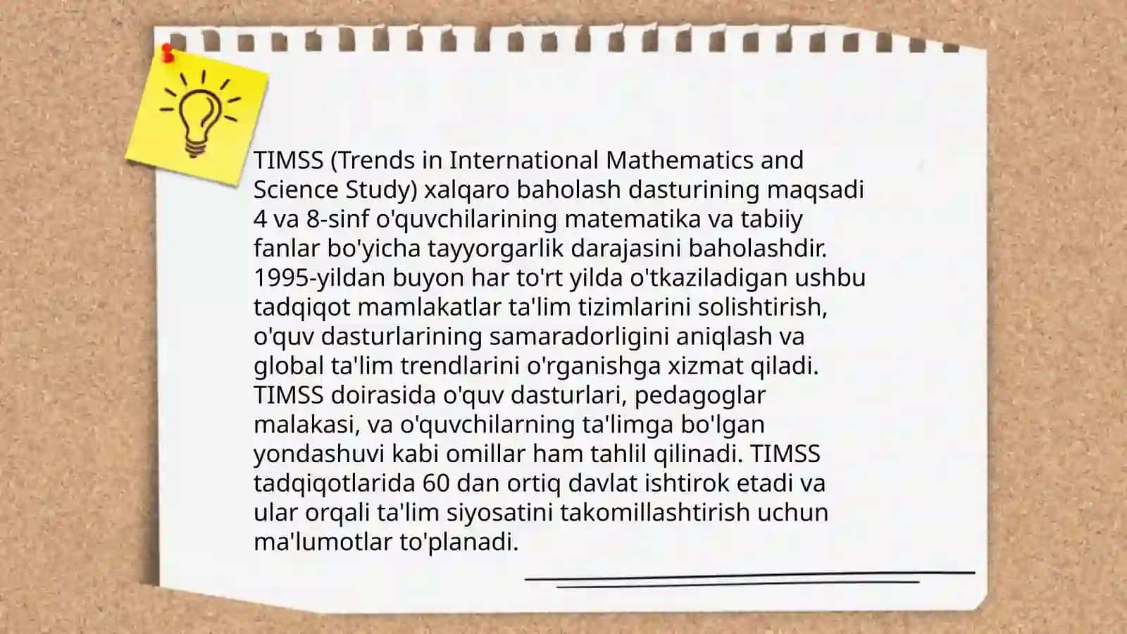 Xalqaro baholash dasturi TIMSS 3