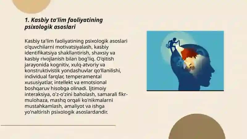 Kasbiy ta'lim faoliyatining psixologik xususiyatlari 3