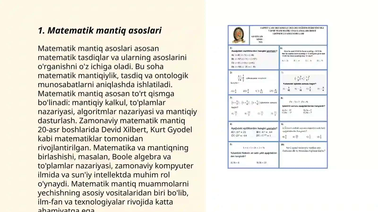 Matematik mantiqning texnikaga tadbiqi 3