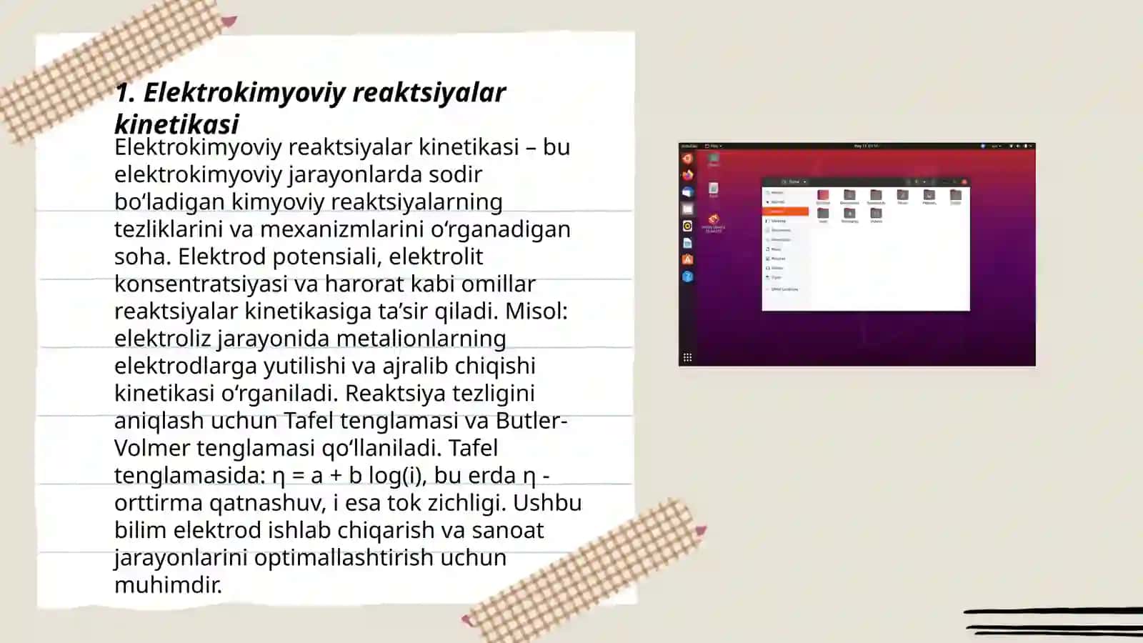 Elektrokimyoviy jarayonlarning kinetik qonunlarini aniqlash 3