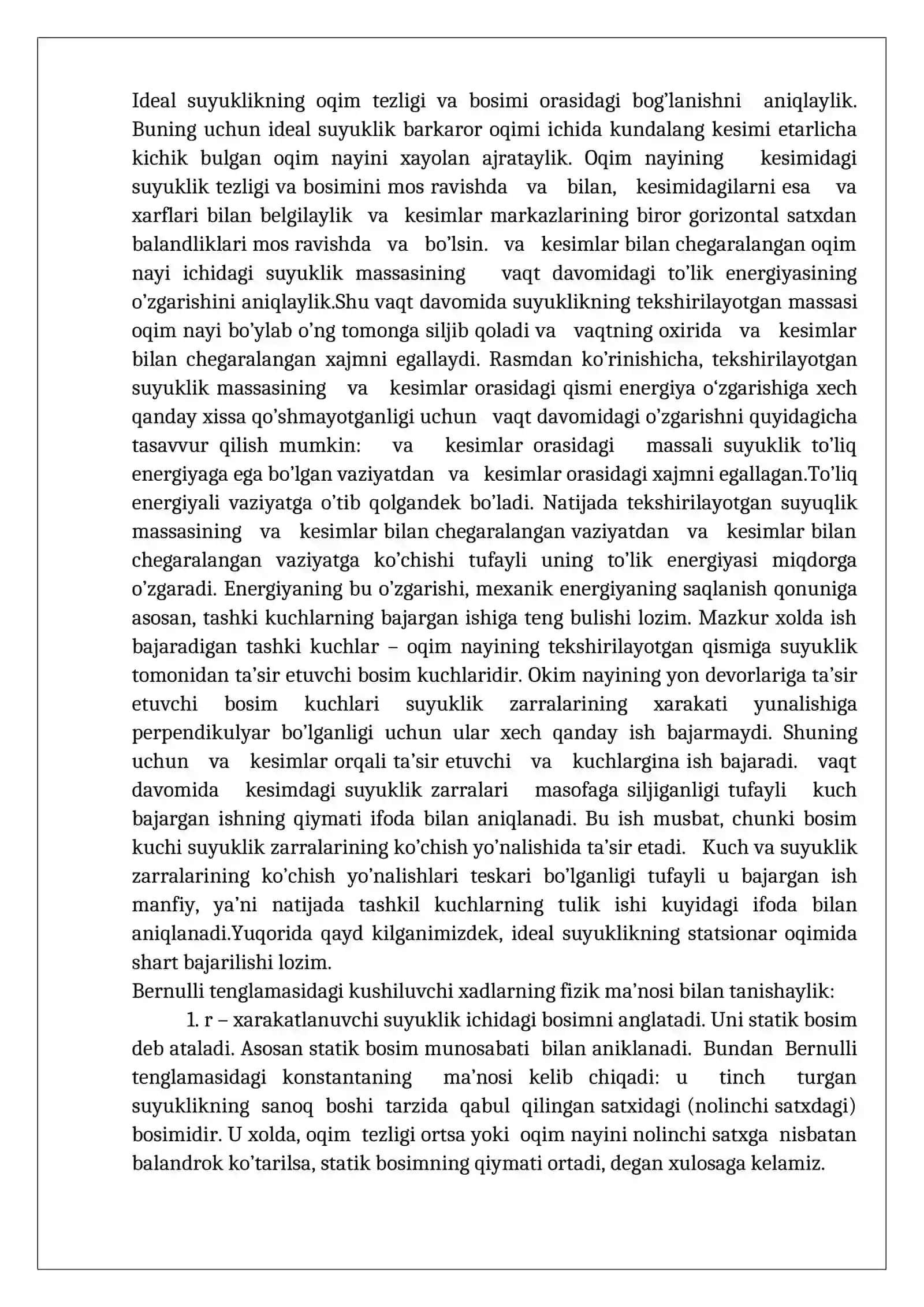 Bernulliy formulasi 3