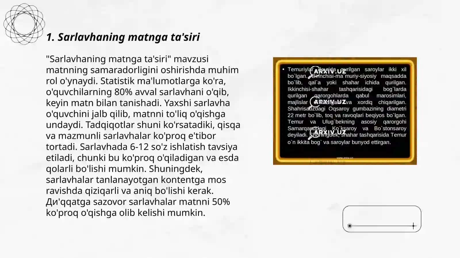 Sarlavhaning matnga ta'siri 3