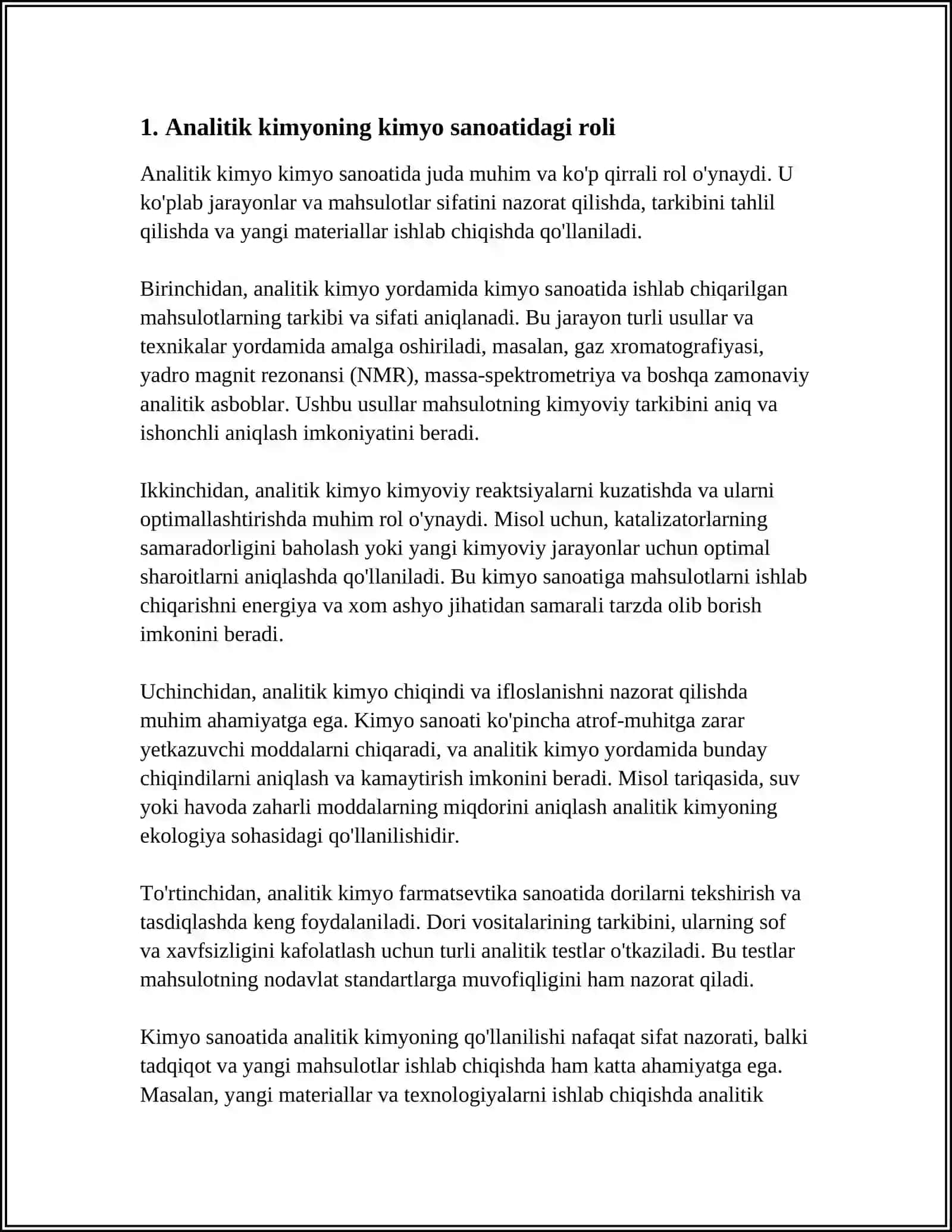 ANALITIK KIMYO FANINING TEXNALOGYADAGI AHAMIYATI 3