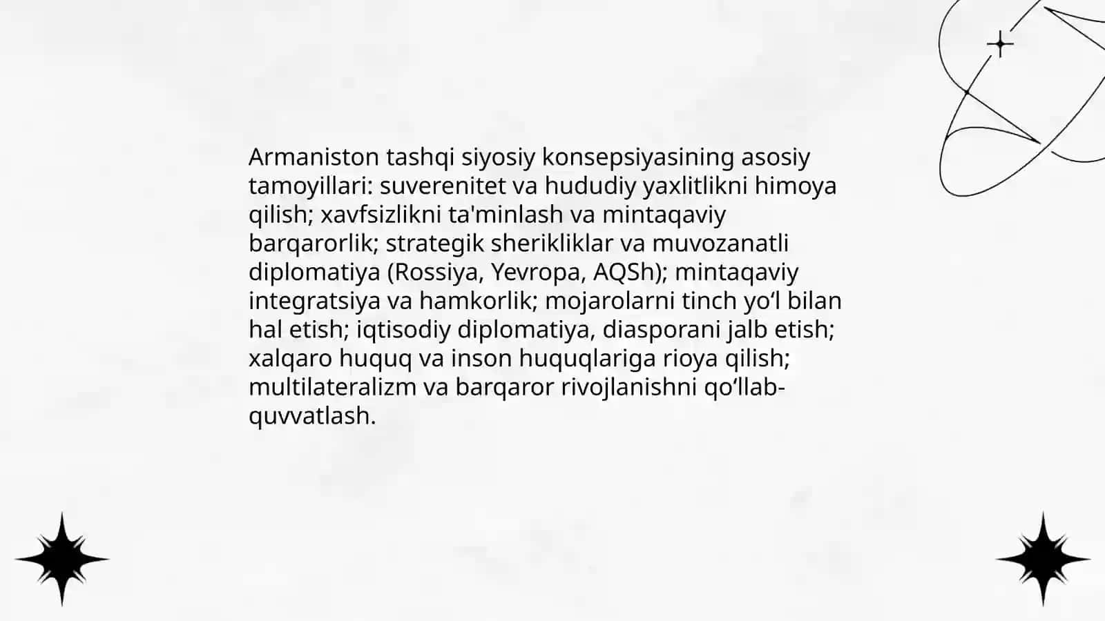 Armaniston tashqi siyosiy konsepsiyasi 3
