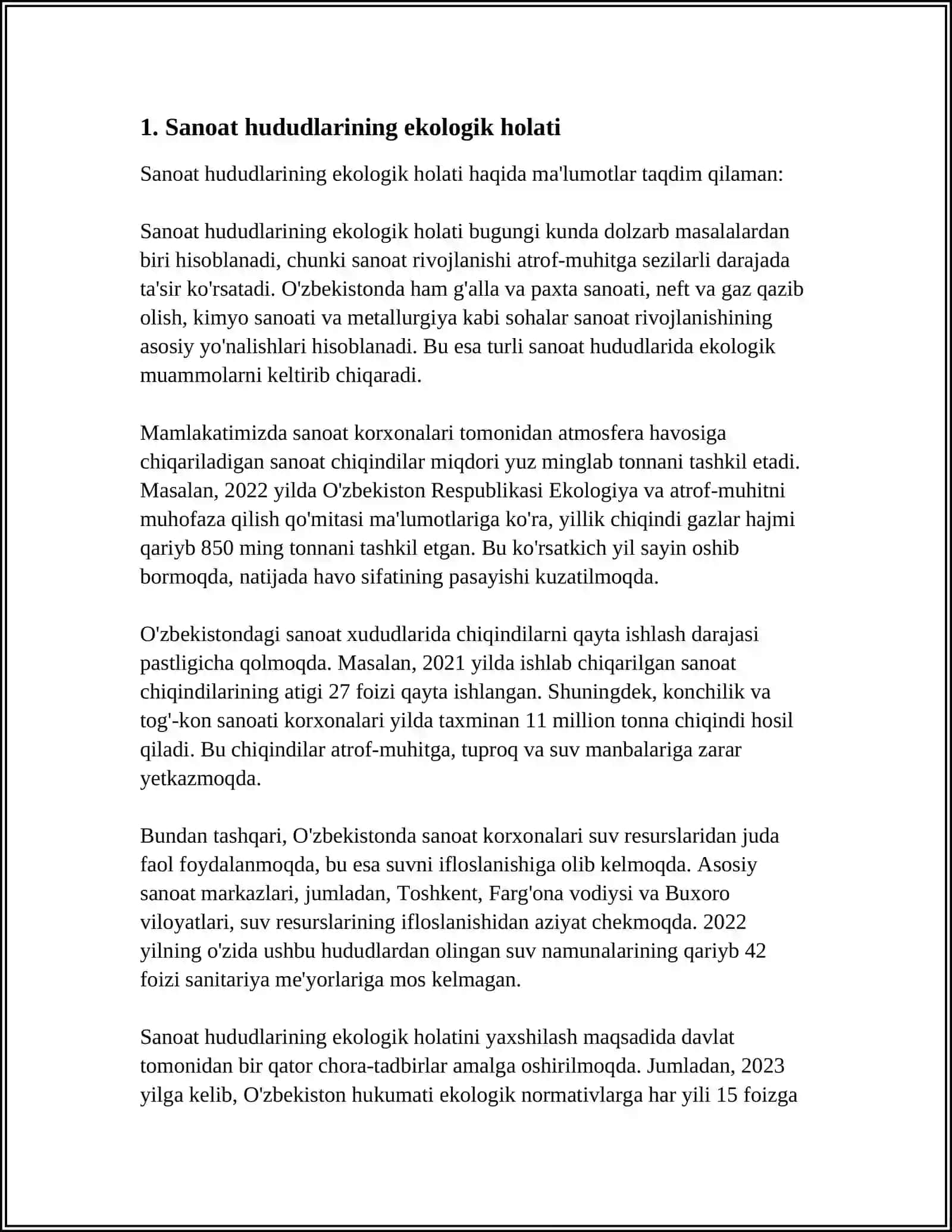 SANOAT TARMOQLARI JOYLASHUVINING EKOLOGIK JIHATLARI 3