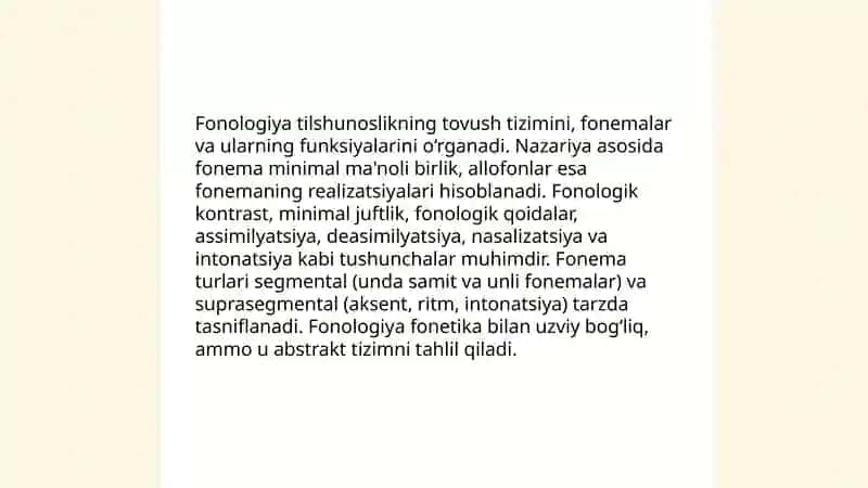 Fonologiya. Fonema ottenkalari va ularning turlari 3