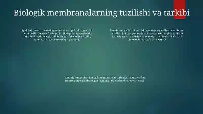 Biologik Membranalardagi Fizik Jarayonlar 3