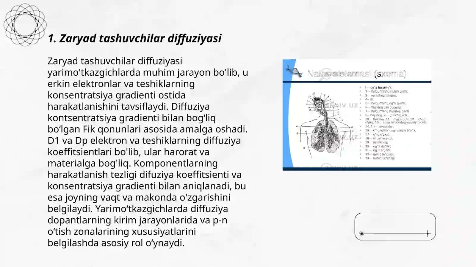 Zaryad tashuvchilarning diffuziyasi va dreyfi 3