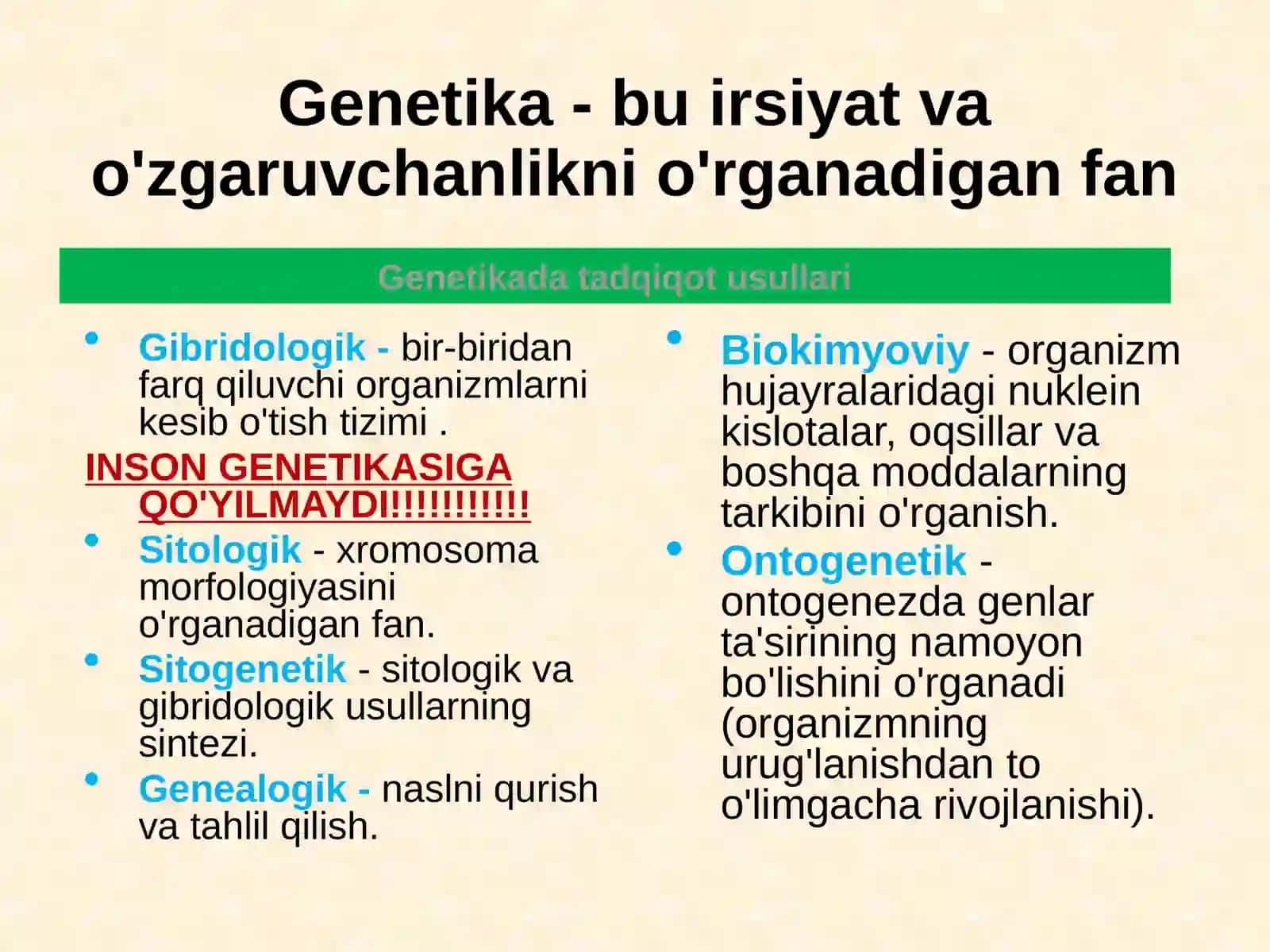 Asoslar genetika 3