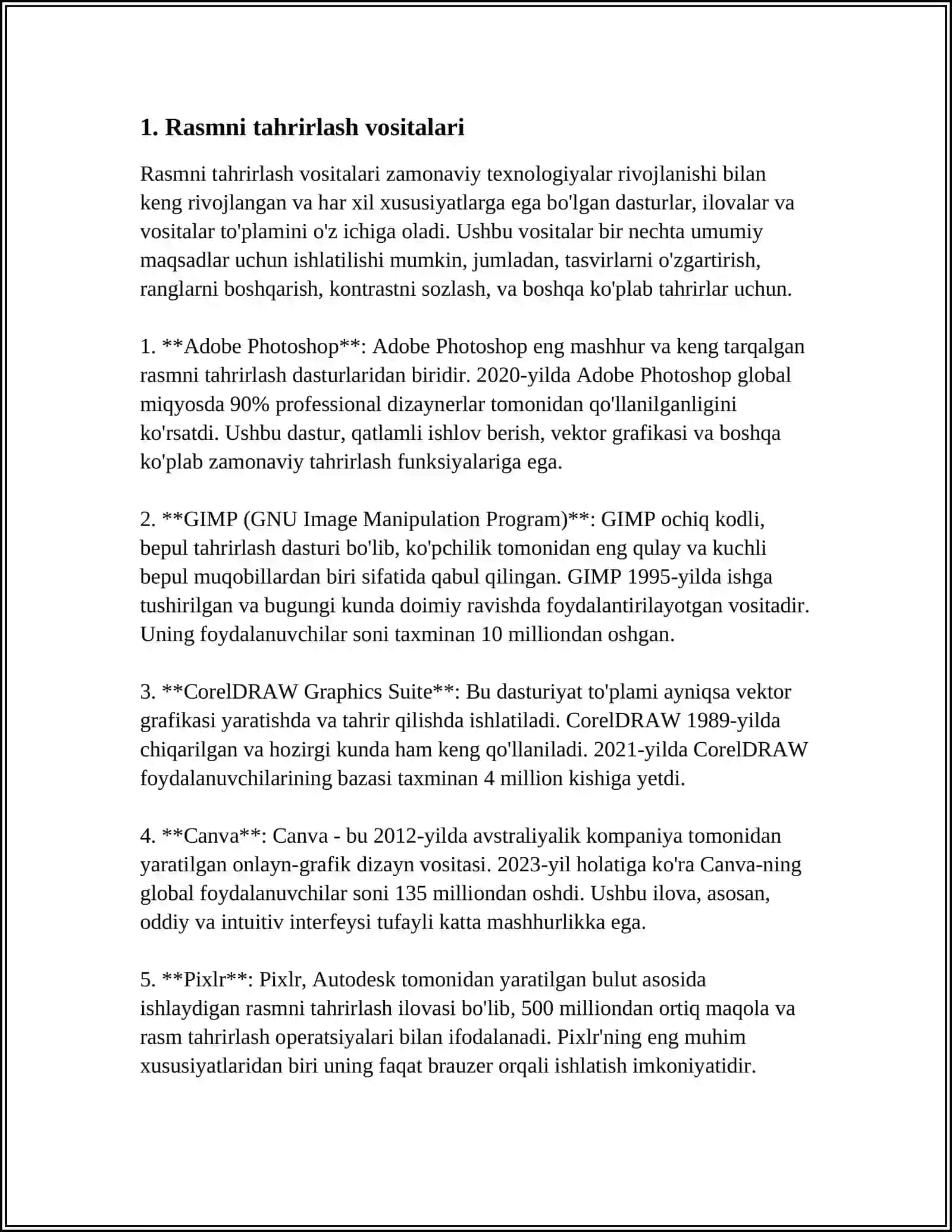ADOBE PHOTOSHOP DASTURIDA DASTURIDA FIKRLAR BILAN ISHLASH JARAYONI 3