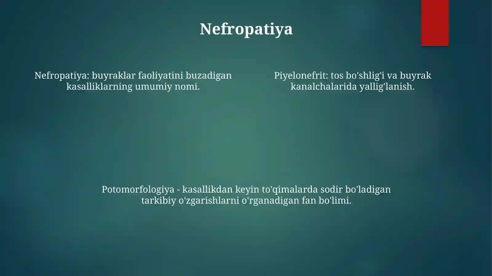 Nefropatiya. Gulmonefrit O'Tkir Va Surnkali Buyrak Yetshmovchligi PielonefritNefrosklerozPotomorfologiyasi 3