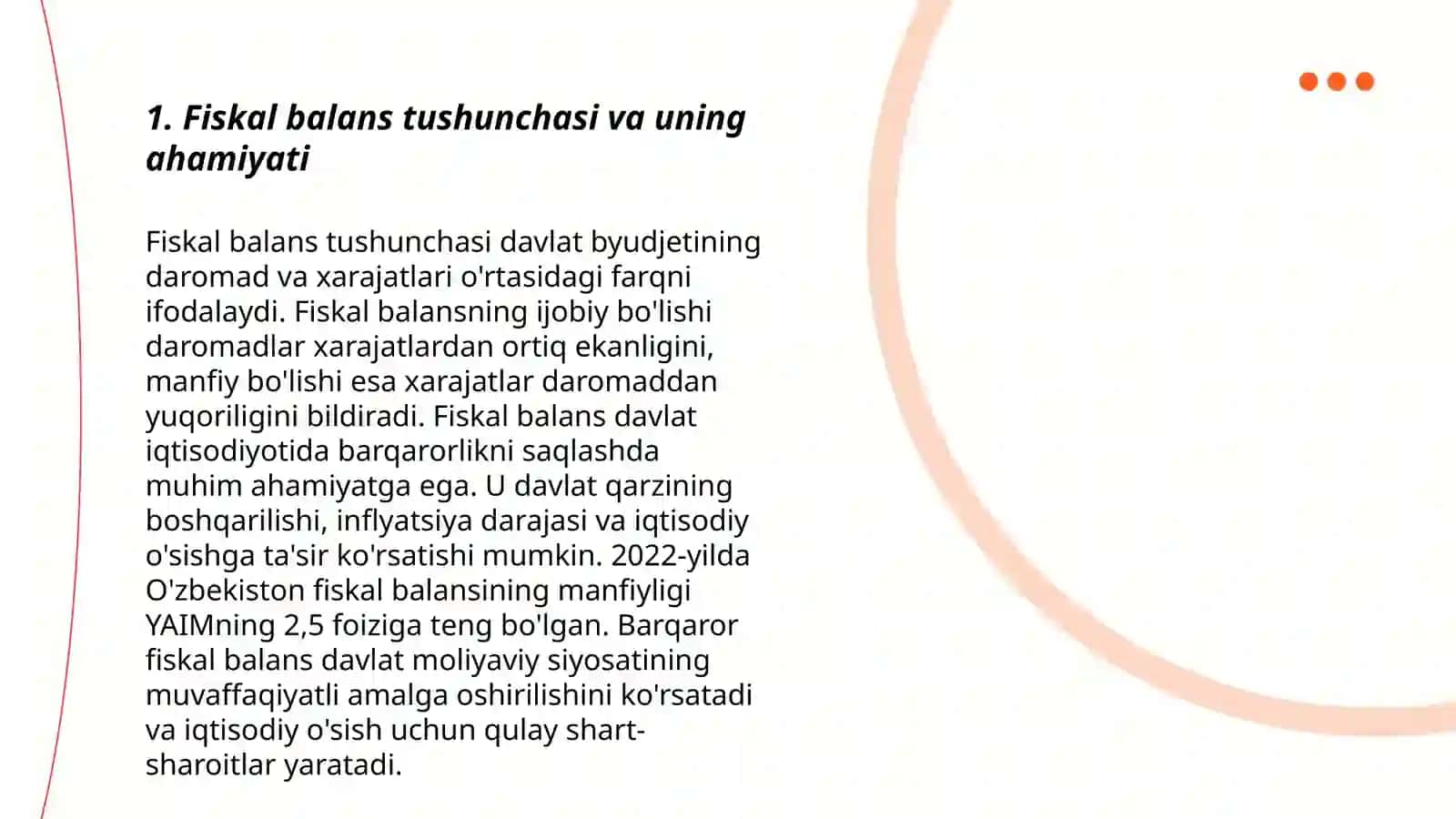 O’zbekiston Respublikasida fiskal balansdinamikasi tahlili 3