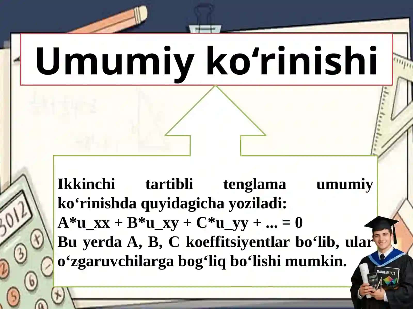 Ikkinchi tartibli ko‘p o‘zgaruvchili tenglamalar 3