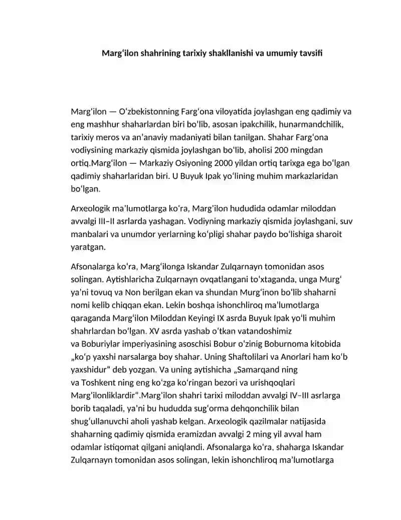 Margʻilon shahrining tarixiy-madaniy merosi boʻylab ekskursiya 3
