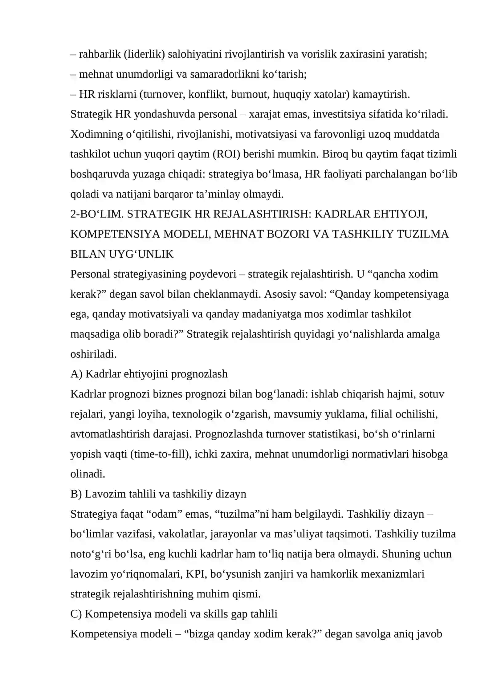 Korxona va tashkilotlarda personalni boshqarish strategiyasi 3
