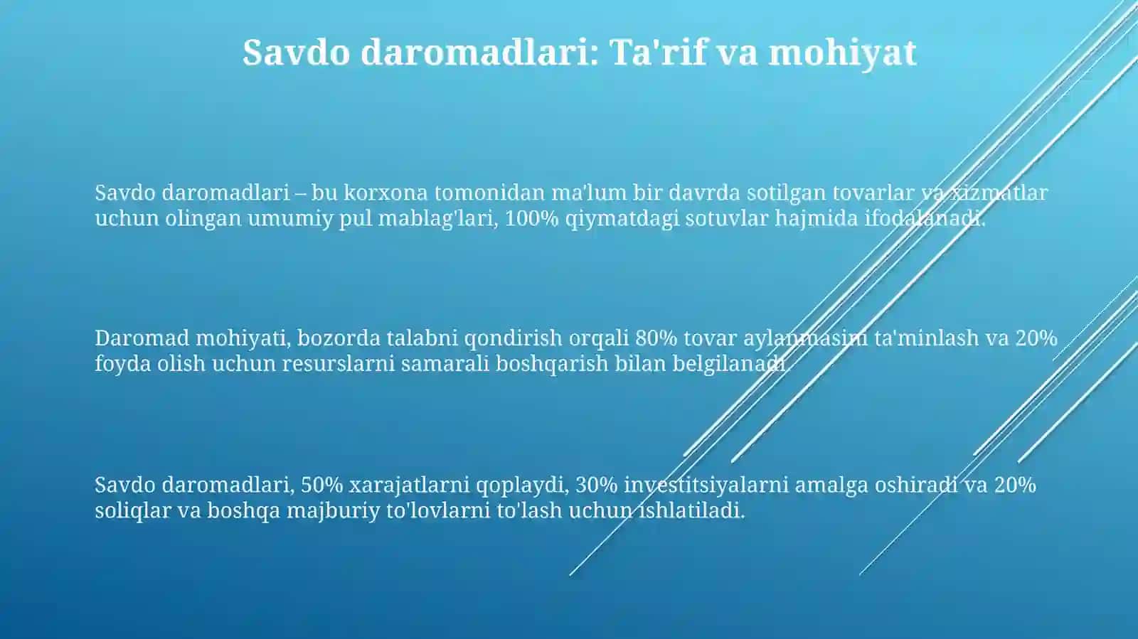 Savdokorxonalarining daromadlari 3