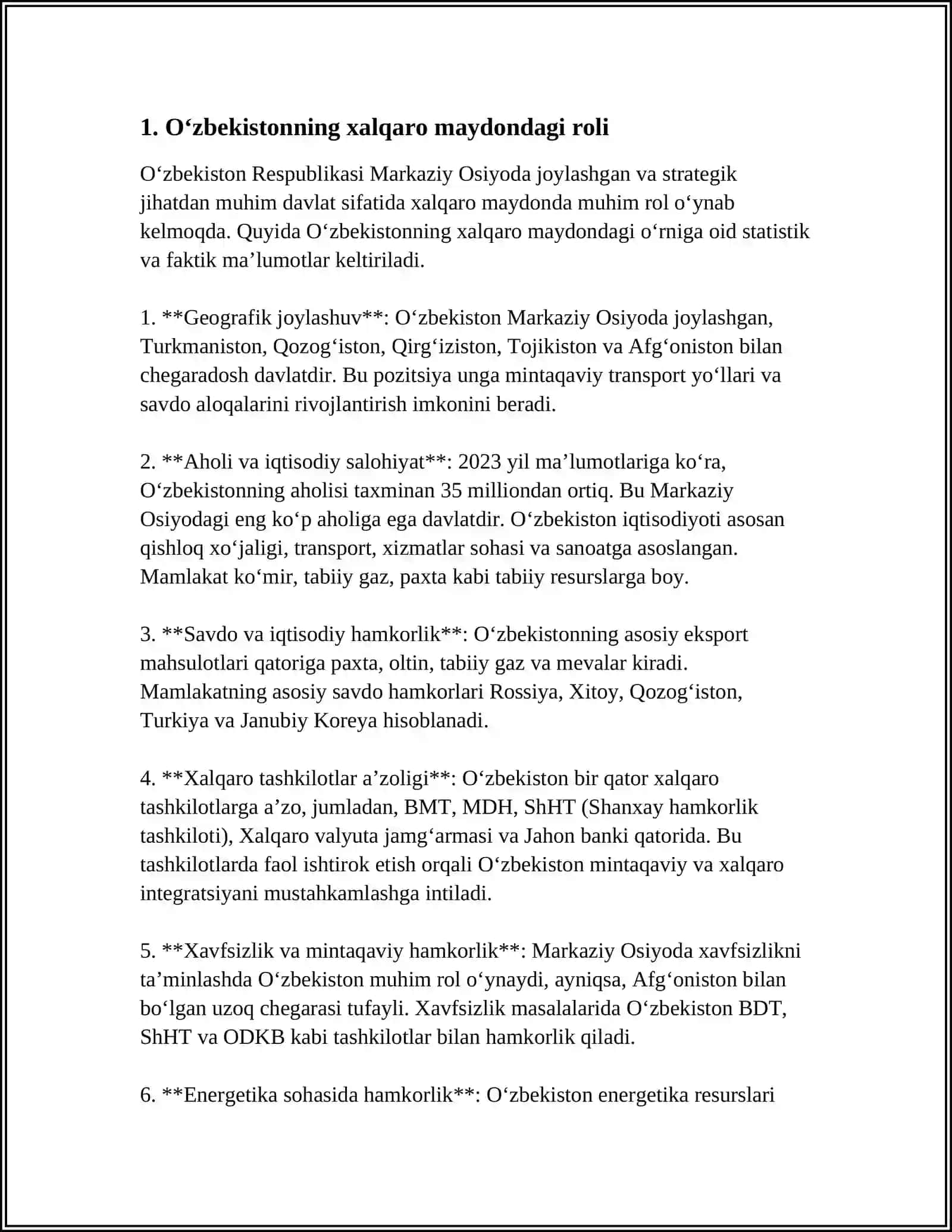 OZBEKISTON VA JAHON XAMJAMIYATI 3
