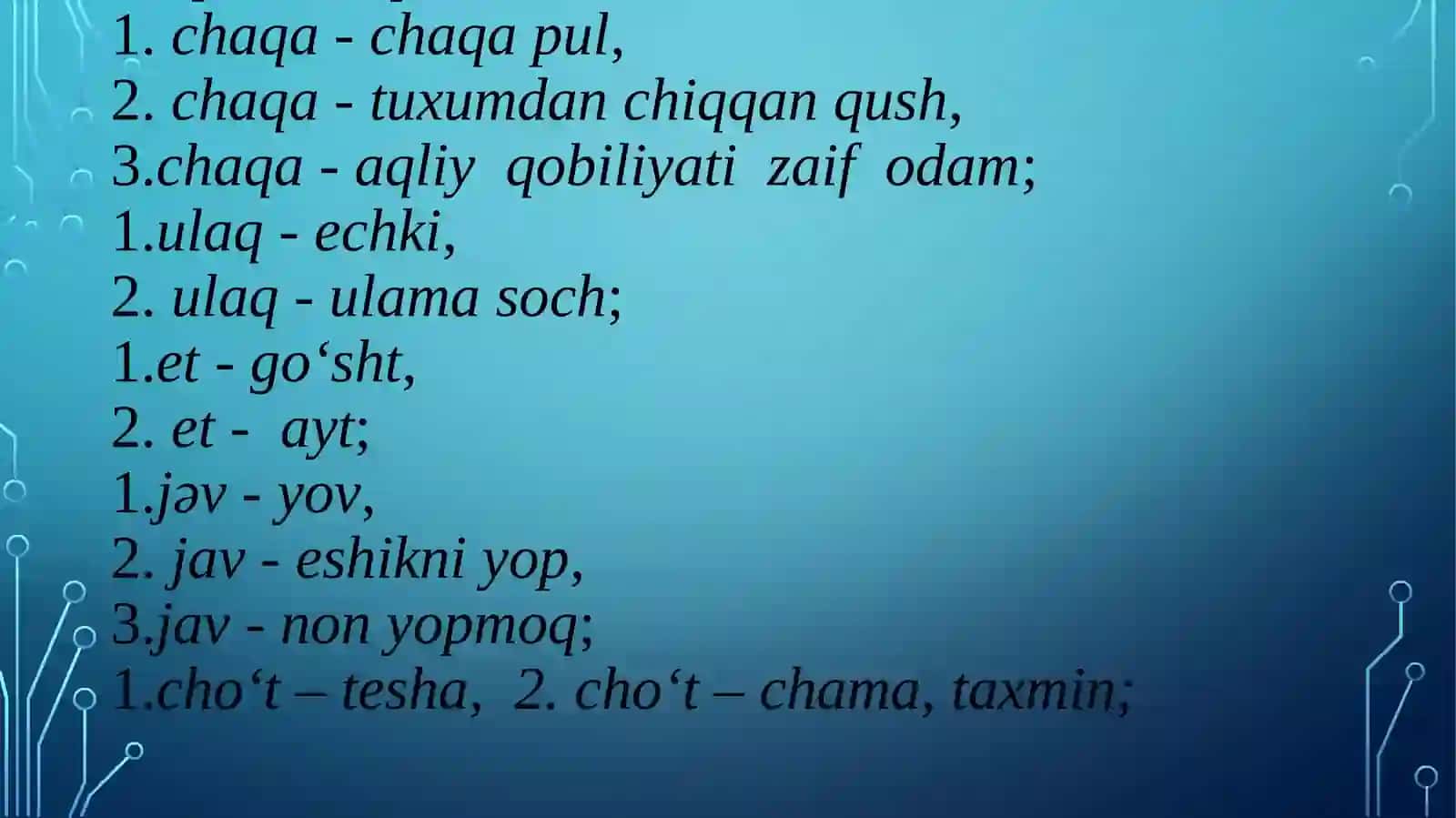 Muayyan shevada dialektal so‘z turlari va ayrim olingan shevaning leksik xususiyatlari 3
