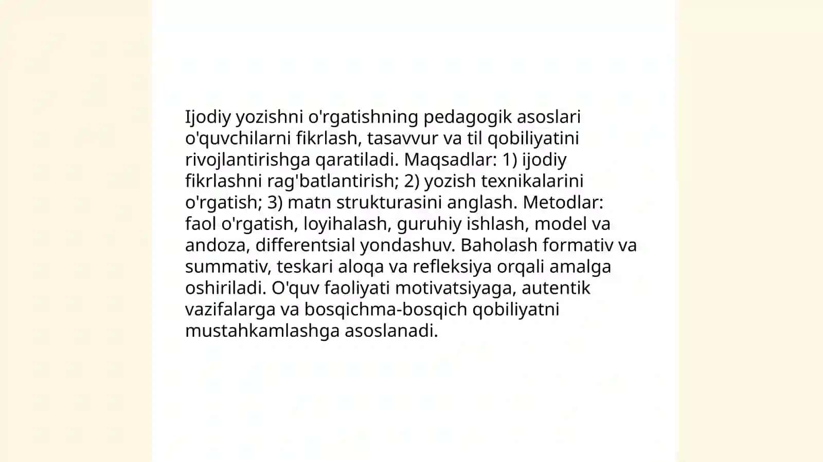 Ijodiy yozishni o'rgatishning pedagogik asoslari 3