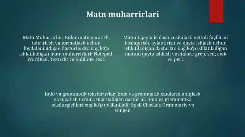 Matnli Hujjatlarni Tayyorlash Va Qayta Ishlash Asboblari ToʻPlami 3