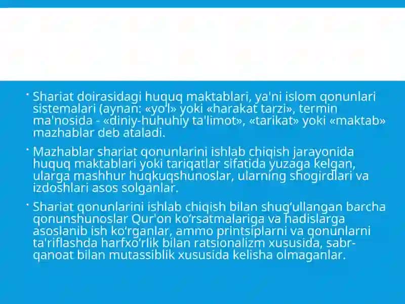 ISLOMDAGI ASOSIYYO‘NALISH VA MAZHABLAR 3