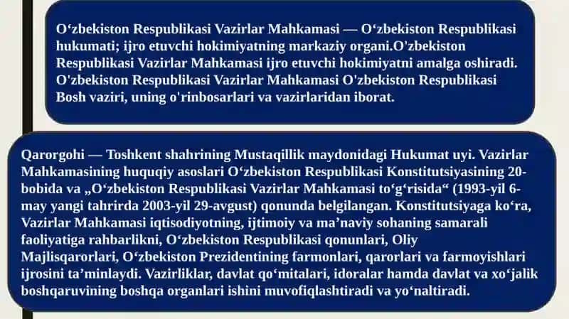 O‘zbekiston Respublikasi Vazirlar Mahkamasi 3