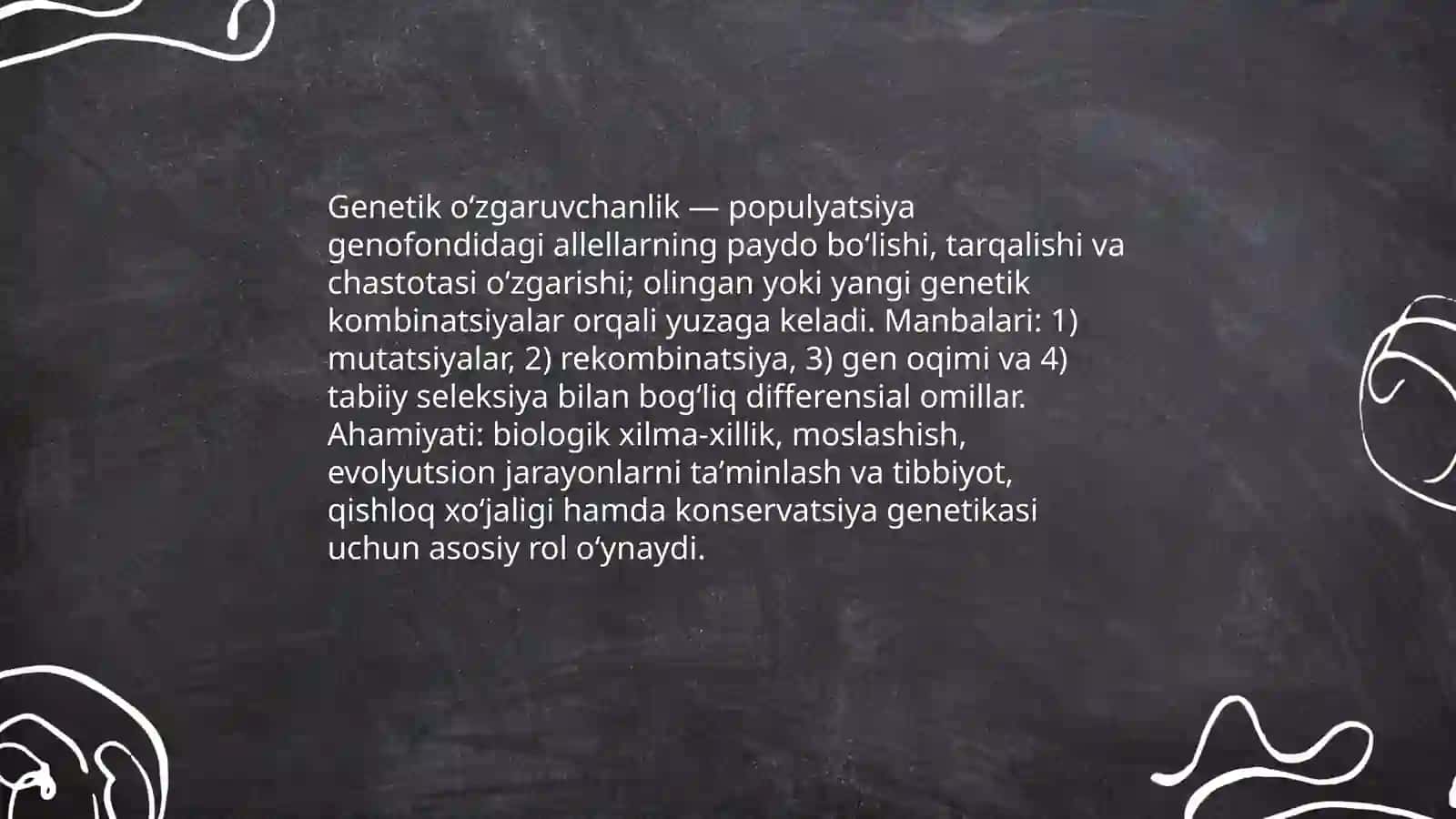 Genetikmaterialningoʻzgaruvchanligi.Oʻzgaruvchanlikvauningxillari 3
