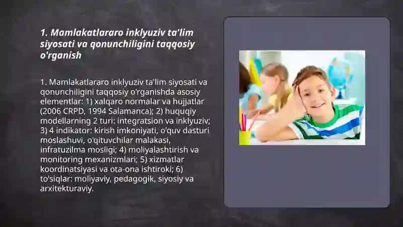 Inklyuziv tarbiya siyosati va amaliyotini qiyosiy o'rganish 3