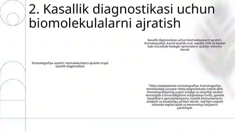 Xromatografiyaning Tibbiy Izlanishdagi Imkoniyatlari 3