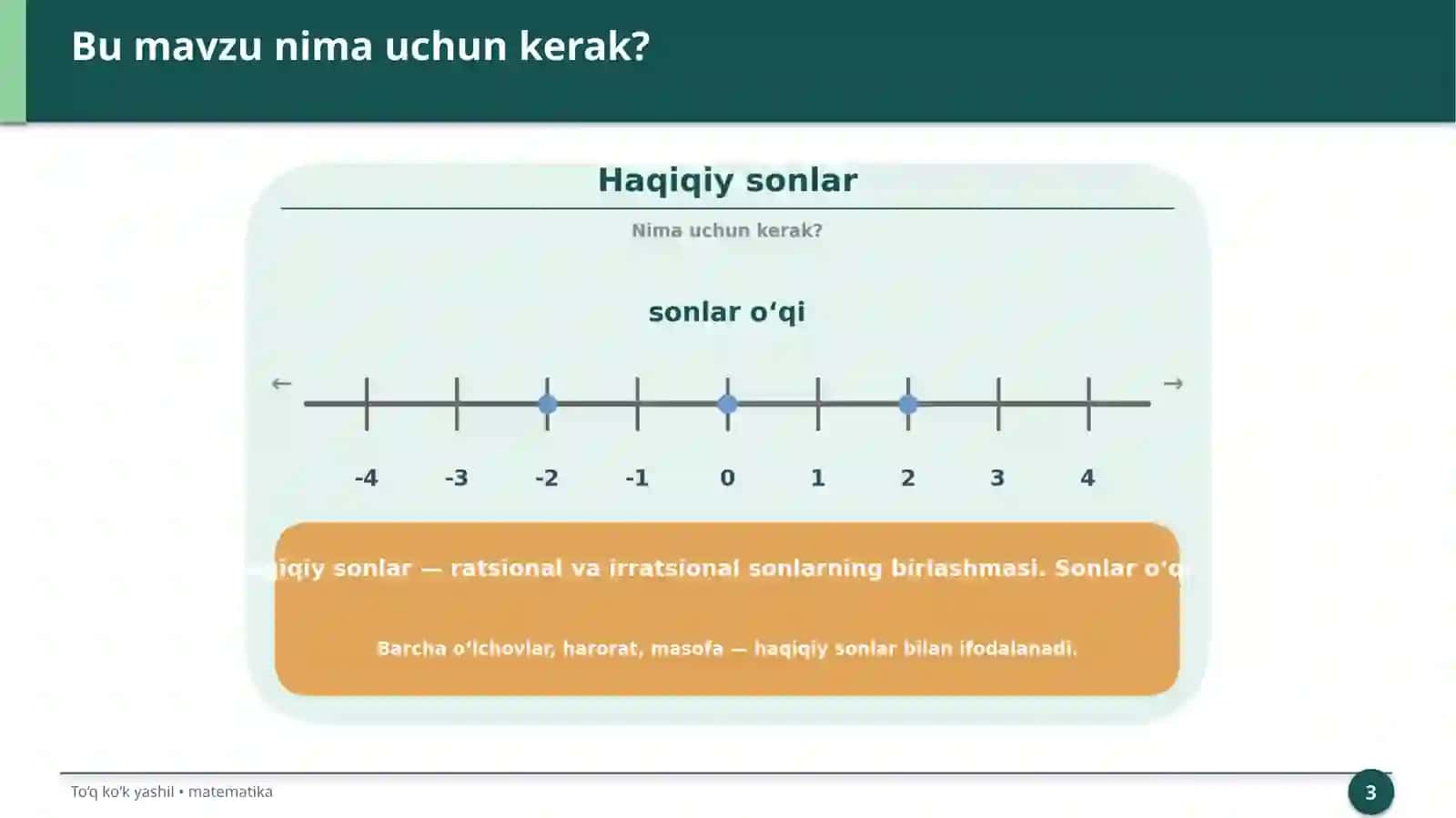 Haqiqiy sonlar 3