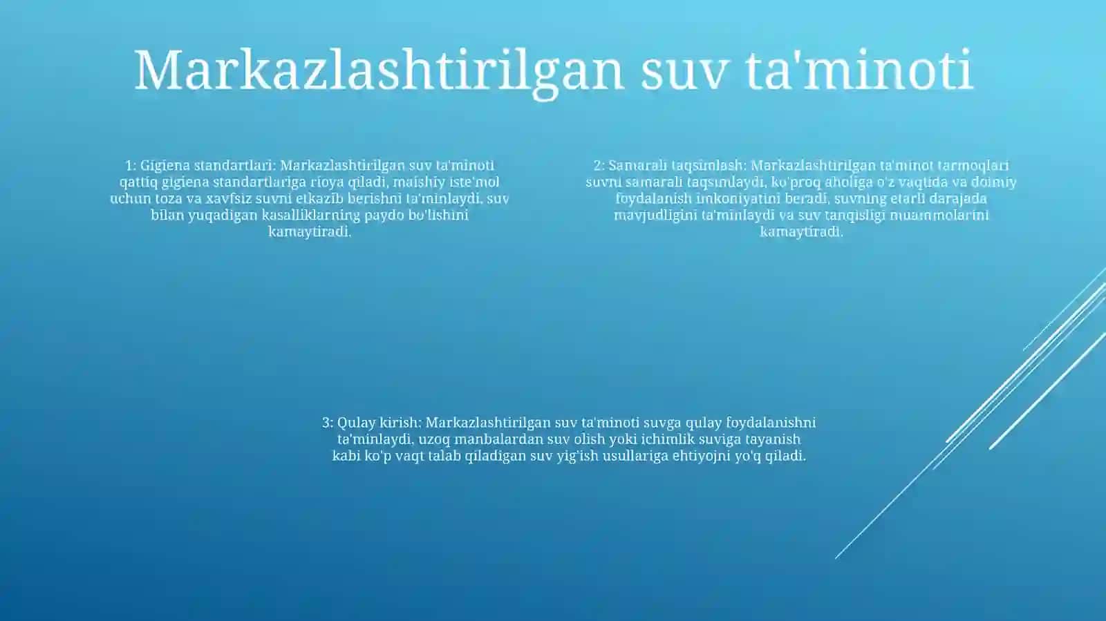 Mahalliy Va Markazlashgan Suv Ta'Minoti Haqida Tushuncha Ularning Gigiyenik Ahamiyati 3